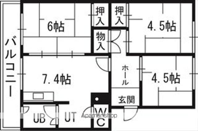 札幌西月寒団地5号棟の間取り写真