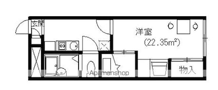レオパレスＳｐａｒｒｏｗ[1K/22.35m2]の間取図