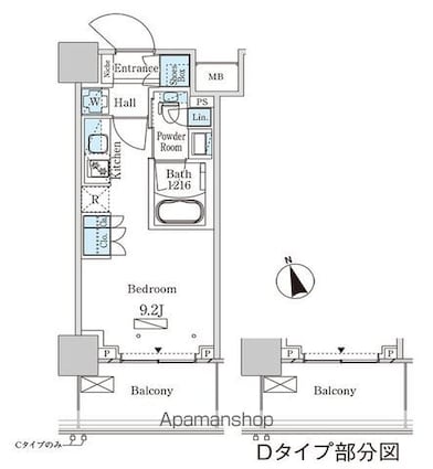 パークアクシス大塚ステーションゲートタワー[1R/25.09m2]の間取図