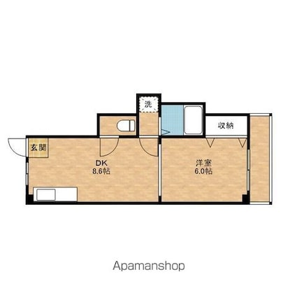 イワタハイツ[1DK/36.4m2]の間取図