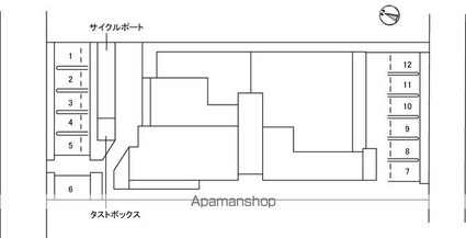 広島県広島市南区東雲１丁目[2LDK/63.9m2]の配置図