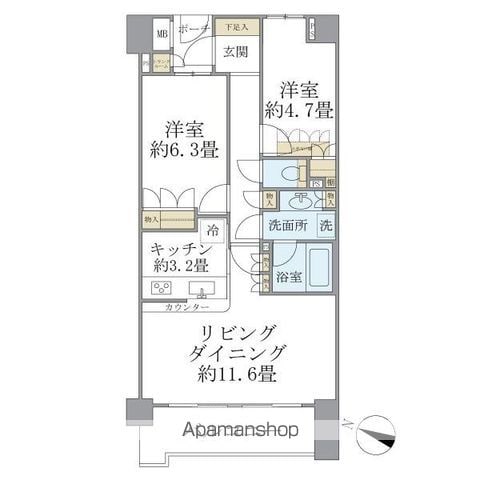 アールヴェール代々木の間取り