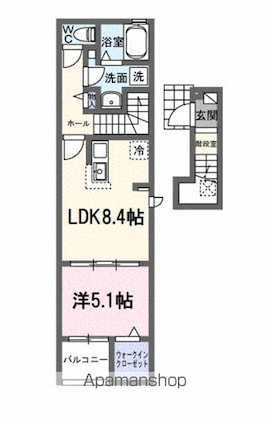 広島県三原市宮浦５丁目[1DK/38.81m2]の間取図