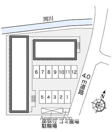 レオパレスキンモクセイ[1K/19.87m2]の配置図