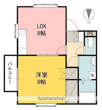 仙波ハウス[1LDK/35.2m2]の間取図