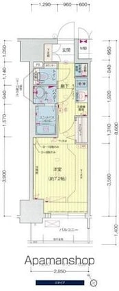 プレサンス新栄リベラ[1K/24.51m2]の間取図