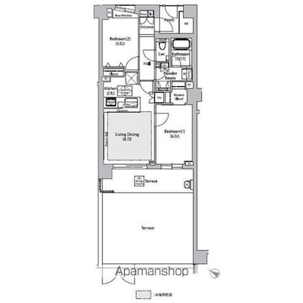 ソアラノーム荻窪天沼[2LDK/54.68m2]の間取図