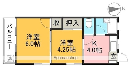 中越コーポ[2K/33.83m2]の間取図