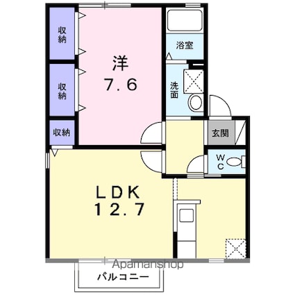 コリーヌ神戸　Ｂ[1LDK/47.94m2]の間取図