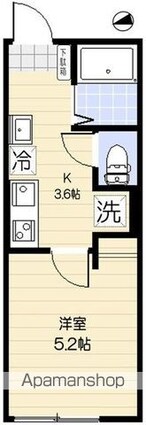 Ｂｌａｎｃ　Ｔｅｒｒａｃｅ　Ｍａｔｓｕｄｏ（ブランテラス松戸）[1K/18.51m2]の間取図