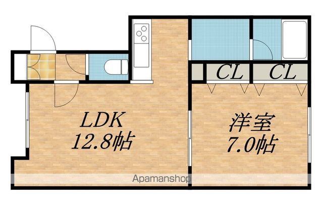 札幌市南北線 北３４条駅 徒歩6分 2階建 築22年の間取り写真