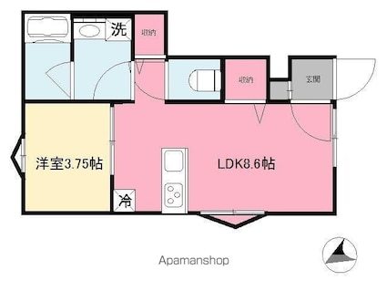 ＥＬＦ立花[1LDK/29.41m2]の間取図