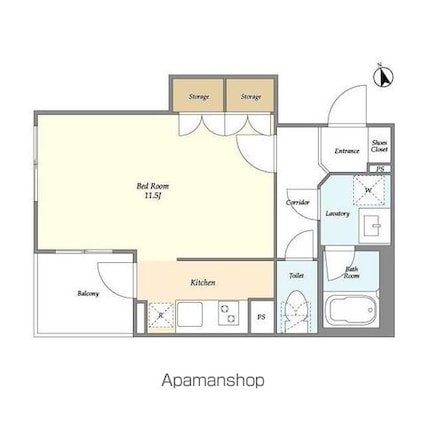 ヒルトップ北沢[1R/32.3m2]の間取図
