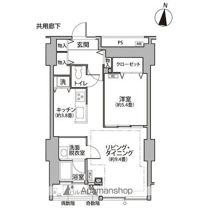 東雲キャナルコートＣＯＤＡＮ１１号棟[1LDK/53.71m2]の間取図