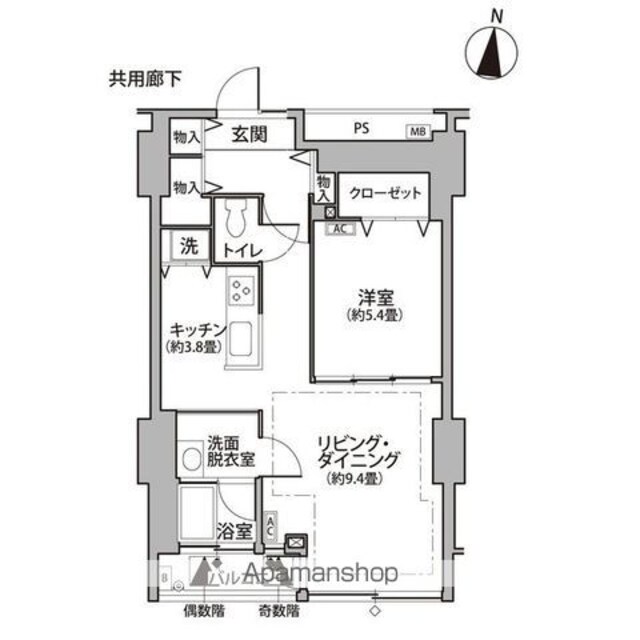 東雲キャナルコートＣＯＤＡＮ１１号棟[1LDK/53.71m2]の間取図