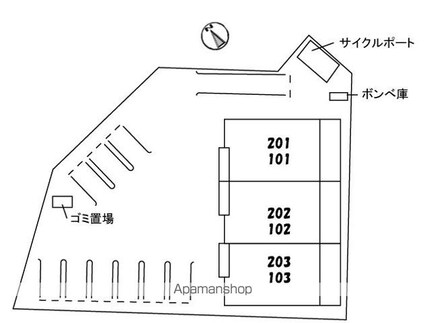 エル・メゾン[1LDK/46.6m2]の配置図