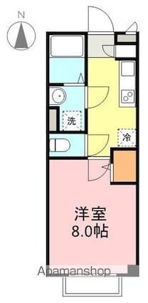 ファミーユ木々人[1K/26.67m2]の間取図