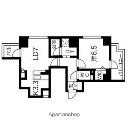 メイクスデザイン両国ＮＯＲＴＨ[1LDK/42.87m2]の間取図