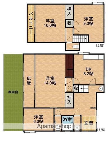 浜松市中央区 2階建 築43年の間取り写真