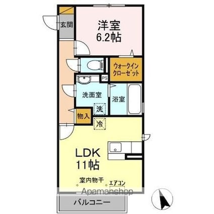 マーヴェラス[1LDK/46.17m2]の間取図