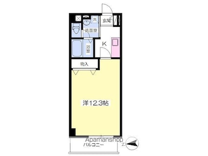 フォルテ本町Ⅲ[1K/34.5m2]の間取図