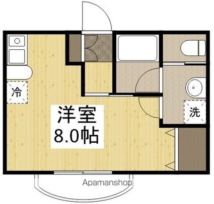 岡山県岡山市北区富町２丁目[1R/25.7m2]の間取図