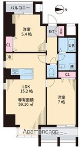 【国立市東のマンションの間取り】