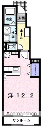 福井県福井市若杉２丁目[1K/36.28m2]の間取図