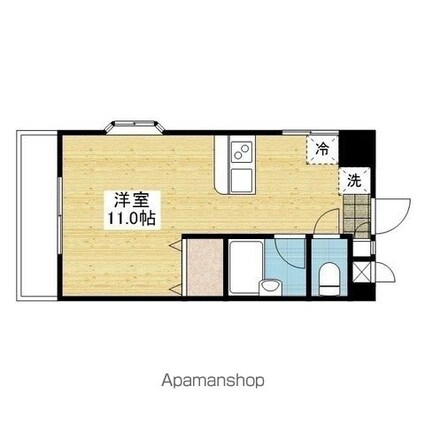アルト雄郡　西棟[1R/22.9m2]の間取図