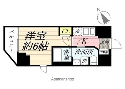 ＳＨＯＫＥＮ　Ｒｅｓｉｄｅｎｃｅ横浜鶴見Ⅳ[1K/21.68m2]の間取図