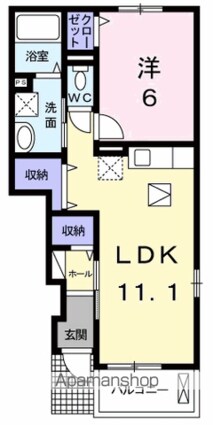 グローレ[1LDK/42.19m2]の間取図