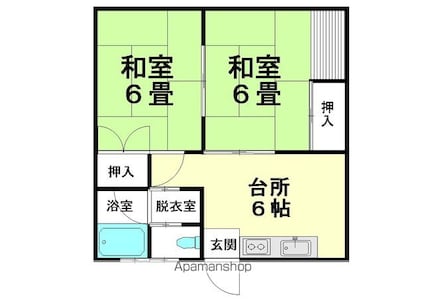 コーポラスいちい[2DK/39.69m2]の間取図