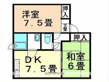 セジュールＫ[2DK/48.13m2]の間取図