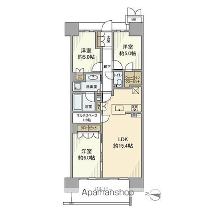 ＭＪＲ深川住吉[3LDK/71.5m2]の間取図