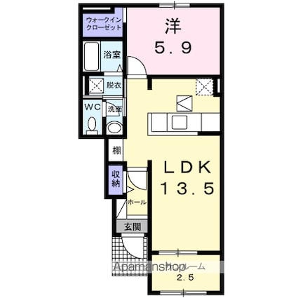 クリングラン[1LDK/50.33m2]の間取図