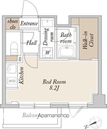 ＯＲＳＵＳ新江古田[1R/25.17m2]の間取図
