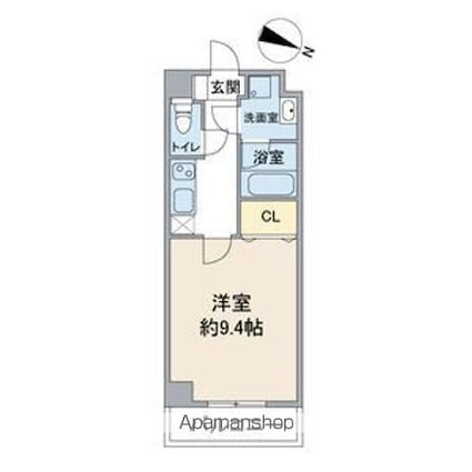 スカイコート桐林[1K/30.03m2]の間取図