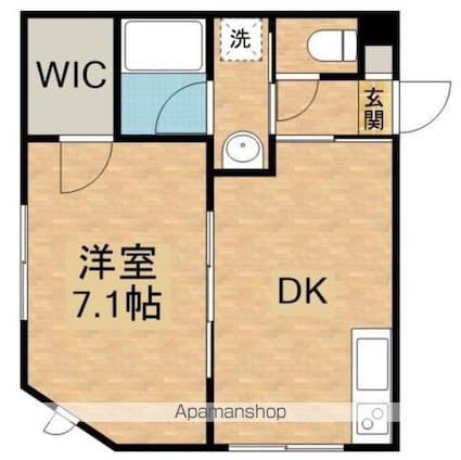 三高・ヴィラ徳丸[1DK/34.05m2]の間取図
