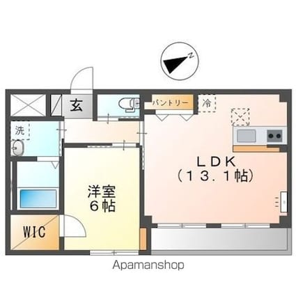 フロンティア[1LDK/47.27m2]の間取図