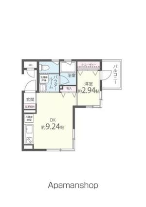 ツルマキロジ[1DK/29.35m2]の間取図
