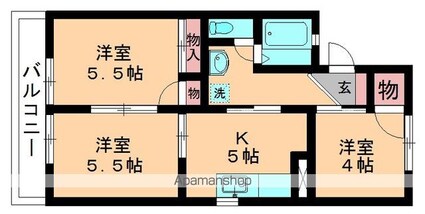 グローリィ参番館[3K/50.09m2]の間取図