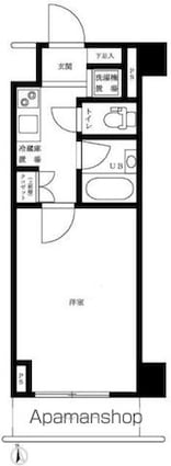 ルーブル西早稲田弐番館[1K/20.52m2]の間取図