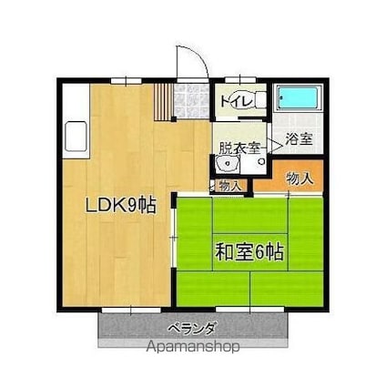 ハイツ大泉Ⅰ[1LDK/34.7m2]の間取図