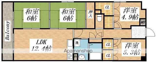 ファミール別府の間取り