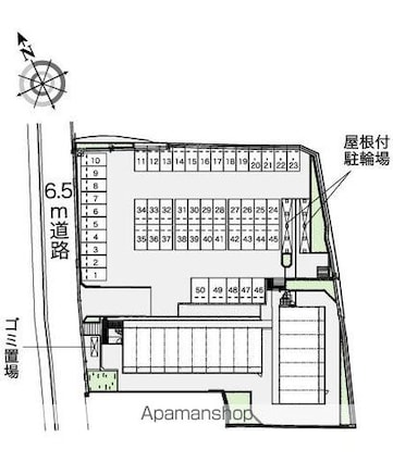 レオパレス若葉[1K/20.81m2]の配置図