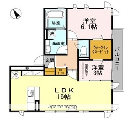 サニーハウス[1SLDK/60.55m2]の間取図