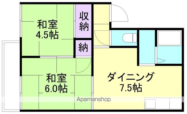 【和歌山市園部のハイツの間取り】