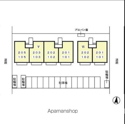 セジュールグランデ　Ⅴ[2LDK/53.46m2]の配置図