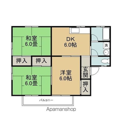 セジュール大森[3DK/45.36m2]の間取図