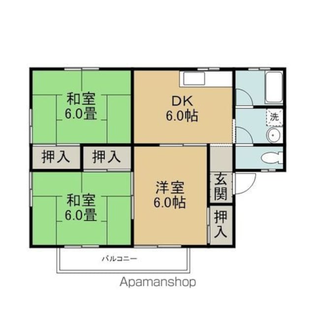 セジュール大森[3DK/45.36m2]の間取図